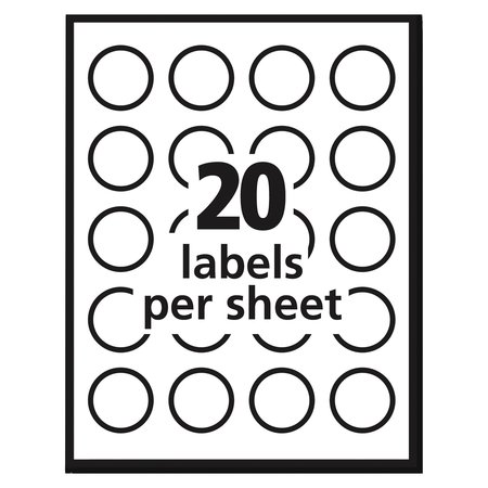 Avery Dennison Label, 20Up, White, PK400 8293